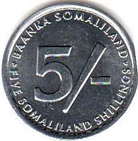 5 Somaliland Shilling Coins Obverse 2002.jpg