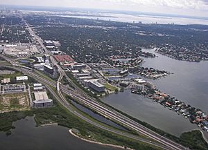 Aerial view of west Tampa, Florida