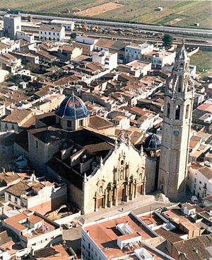 Church of Saint John the Baptist surrounded by Alcalà de Xivert