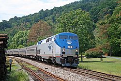 Amtrak's Cardinal passes through Afton in 2009. No trains stop in Afton.