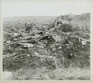 Battle of Mount Sorrel - destroyed dugout and shelters