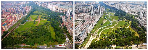Before and After Aerial View of Kallang River