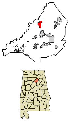 Location of Blountsville in Blount County, Alabama.