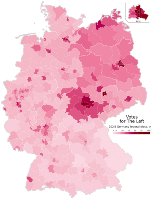 Bundestagswahl 2025 Zweitstimmen Linke
