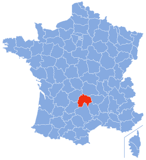 Location of Cantal in France