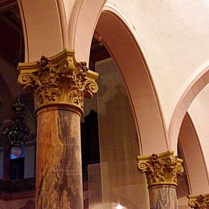 Church of the Immaculate Conception (Saint-Mary-of-the-Woods, IN) - interior, columns