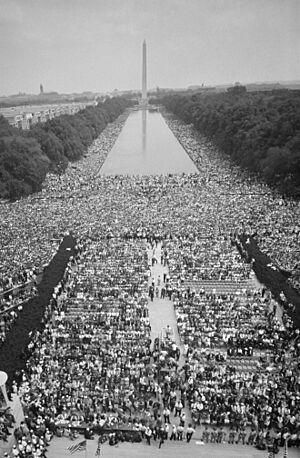 Civil rights march on Washington, D.C. from Lincoln (cropped)