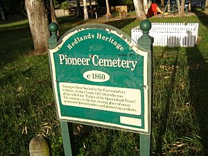 Cleveland Pioneer Cemetery, sign, 2006.JPG