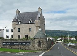 Coast Road with Ballygally Castle Hotel - geograph.org.uk - 925365