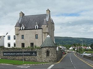 Coast Road with Ballygally Castle Hotel - geograph.org.uk - 925365