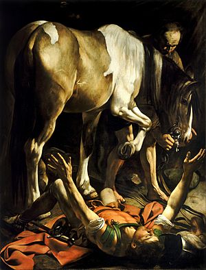 Conversion on the Way to Damascus-Caravaggio (c.1600-1)
