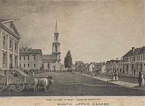 Currier's View in King Street (looking eastward), City of Toronto, Upper Canada