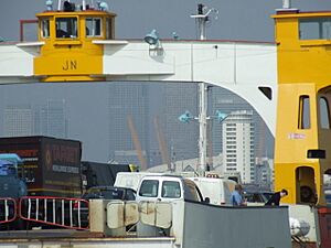 Dome and Canary wharf framed by Woolwich Ferry. - geograph.org.uk - 1523587