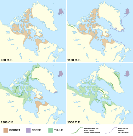 Dorset, Norse, and Thule cultures 900-1500