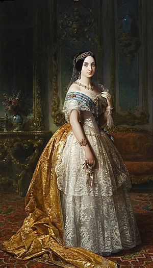 F. de Madrazo - 1851, La infanta Luisa Fernanda de Borbón, Duquesa de Montpensier (Palacio Real de Madrid, 220 x 128 cm).jpg