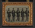Five soldiers in Union uniforms of the 6th Regiment Massachusetts Volunteer Militia