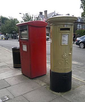 Gold post box Enfield Charlotte Dujardin