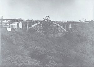 Grafton Bridge With Wood Scaffolding