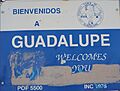 Guadalupe-Welcome to Guadalupe sign
