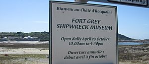 Guernsey 2011 149, Fort Grey info board