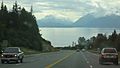 Highway, bay, and mountains, Alaska