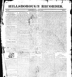 Hillsborough Recorder March 1, 1820