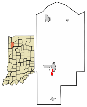 Location of Collegeville in Jasper County, Indiana