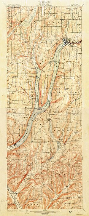 Keuka Lake, topographical map