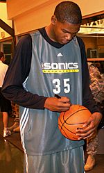 Kevin Durant Sonics practice facility Jan 3, 2008