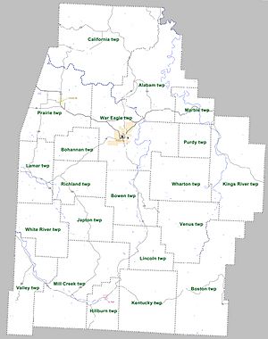 Madison County Arkansas 2010 Township Map large