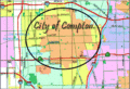 Map of Compton, California (c. 2001)