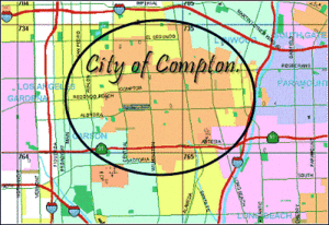 Map of Compton, California (c. 2001)