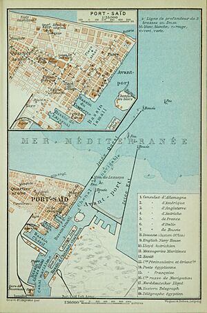 Map of Port Said (Baedeker, 1914)