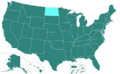 Map of states and territories in the United States the require voter registration to vote