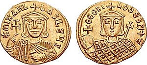 Michael II and Theophilos solidus