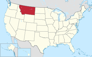 Map of the United States highlighting Montana