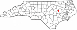 Location of Farmville, North Carolina