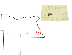 Location of Stanton, North Dakota