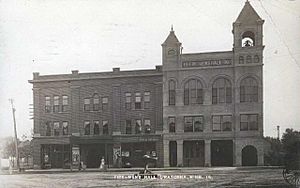 Owatonna City and Firemen's Hall with the Metropolitan Opera House