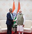 PM Modi with WHO Chief Dr. Tedros in Gandhinagar, Gujurat