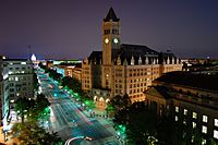 Pennsylvania Ave - Old Post Office to the Capitol at Night