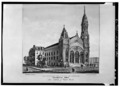Photocopy of lithograph, VIEW OF CHURCH, ca. 1885. In the collection of the American Catholic Historical Society, Philadelphia, Pa. - St. Charles Borromeo Roman Catholic Church, HABS PA,51-PHILA,682-3