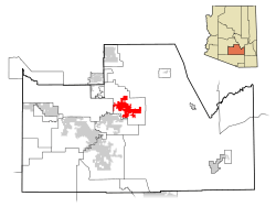 Location in Pinal County and the state of Arizona