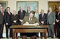 President Ronald Reagan signing the Immigration Reform and Control Act of 1986