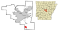 Pulaski County Arkansas Incorporated and Unincorporated areas Woodson Highlighted