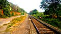 Railway line towards Punalur at Kuri railway station, Jan 2019