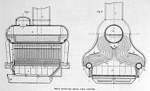 Reed water tube boiler cross sections