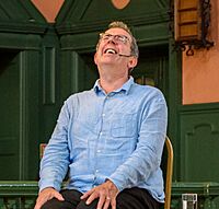 Rev Richard Coles & Fr Kevin Morris at the 2022 Chiswick Book Festival (52348435517) (cropped)