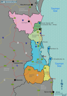 SE Queensland regions map