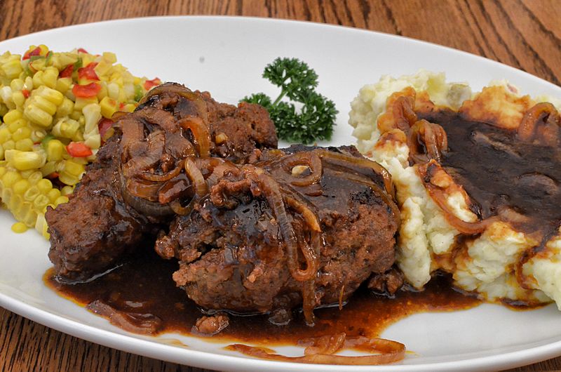 Salisbury steak with brown sauce